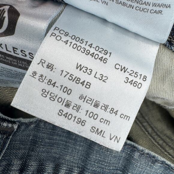 Levi's 514 Jeans Mens 33x32 (32x31 ACTUAL) Straight Fit Blue Denim Faded Wash - Picture 8 of 9